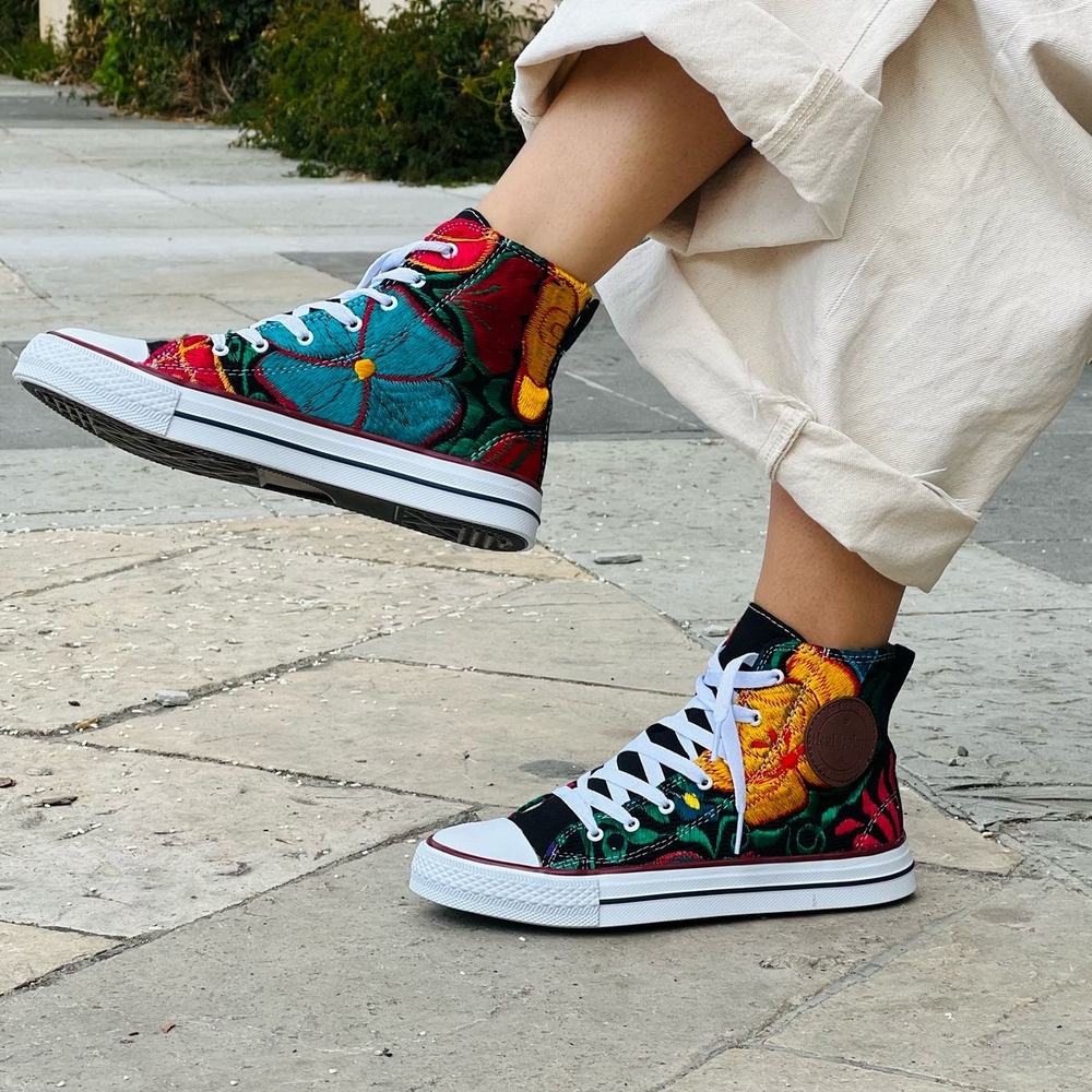 Hand-Embrodeired Hi-Top Sneakers